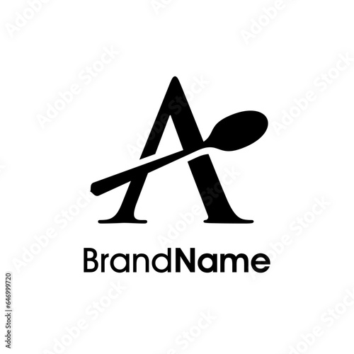 Luxury Initial A Spoon Logo