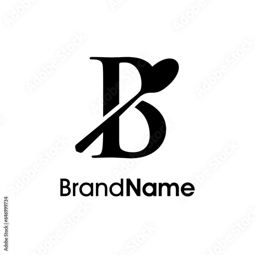 Luxury Initial B Spoon Logo