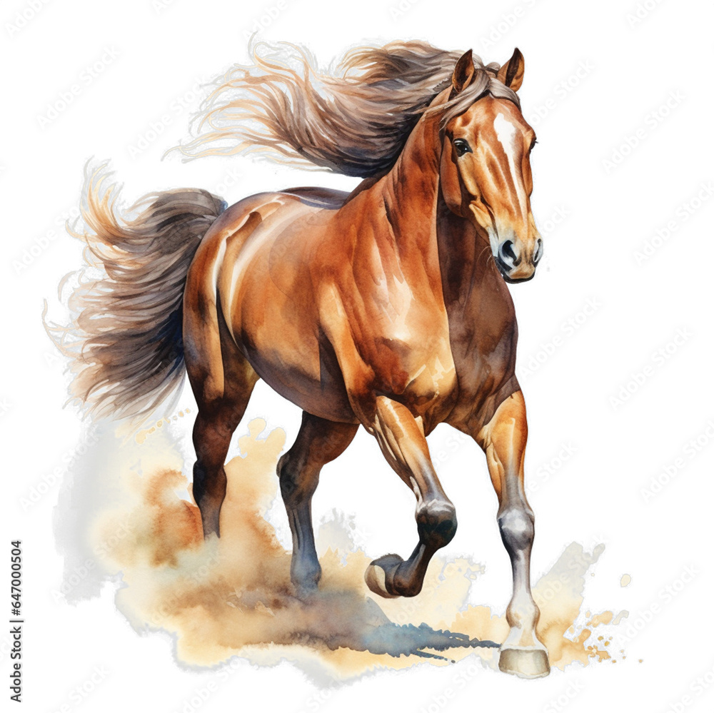 The horse is running, no shadows, maximum detail, sharpness throughout