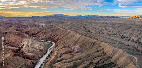 Aerial view of SR2013 Red Jeep trail and the Red Canyon below