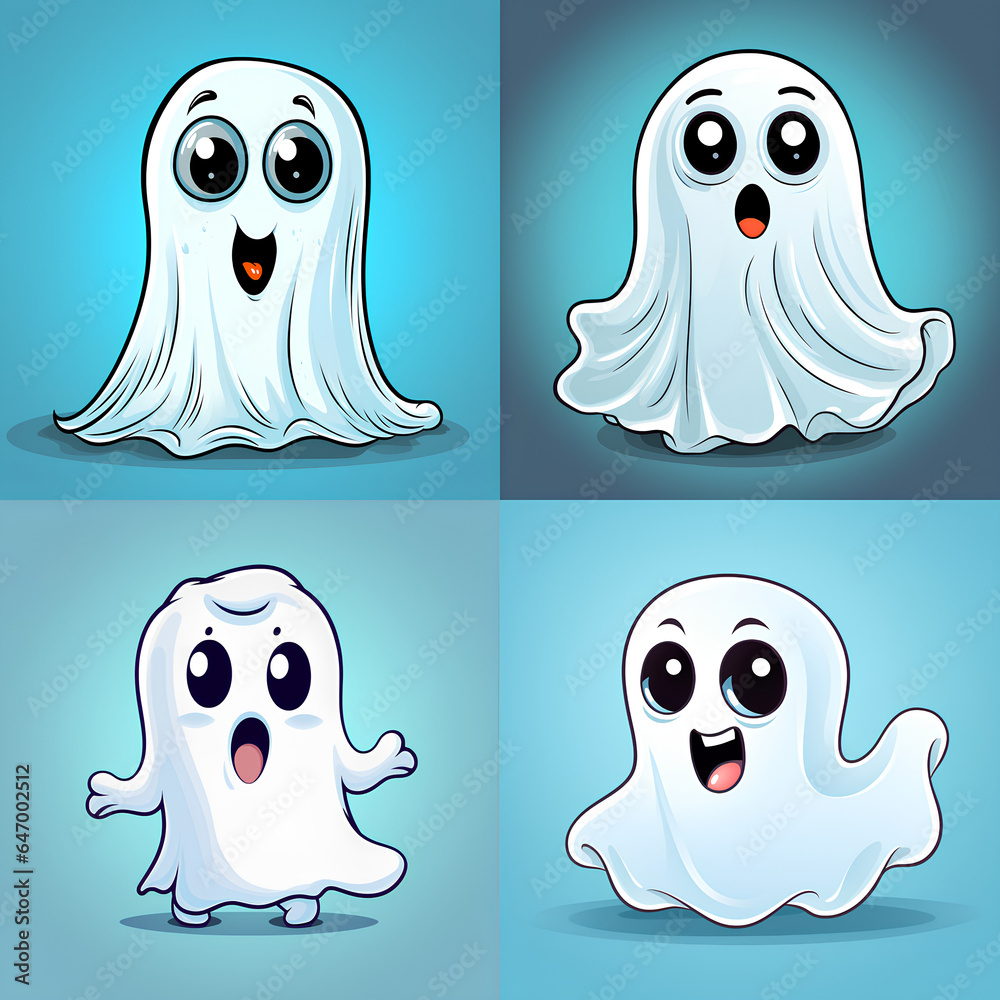 Obraz premium Haunting Vectors: Ghostly Illustrations
