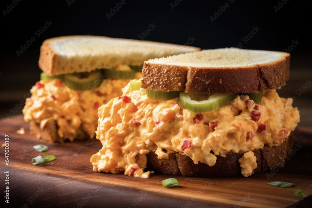 Delicious Homemade Pimento Cheese Sandwich with Fresh Grated Cheddar