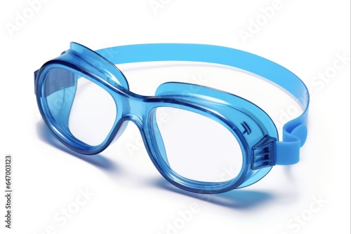 Blue Swim Goggles for Adventurous Beach Holidays. Isolated on White Background for Crystal Clear Viison Underwater