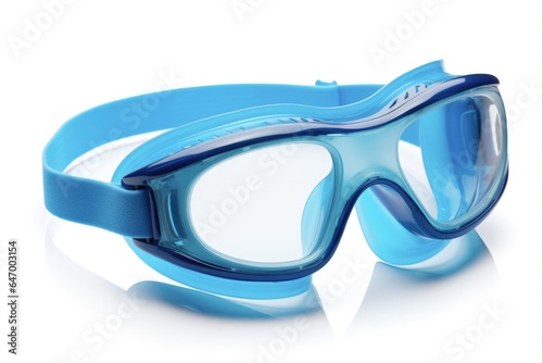 Blue Swim Goggles for Adventurous Water Sports and Beach Holidays: Isolated on White Background