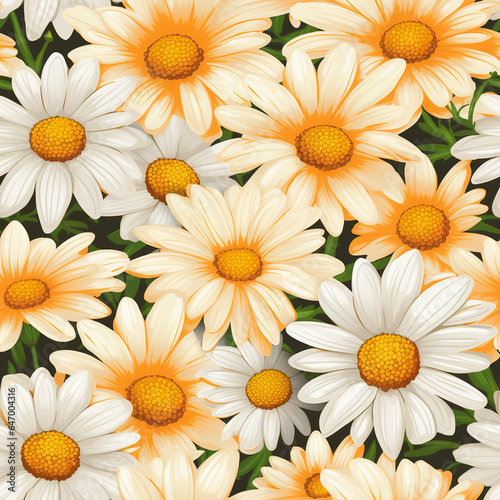 Seamless daisy wallpaper for elegant home decor