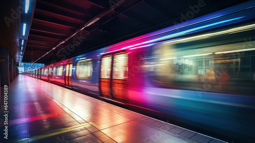 Long-exposure shot capturing a city train speed © Putra