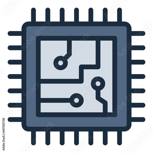 Chip Computer  filled line icon