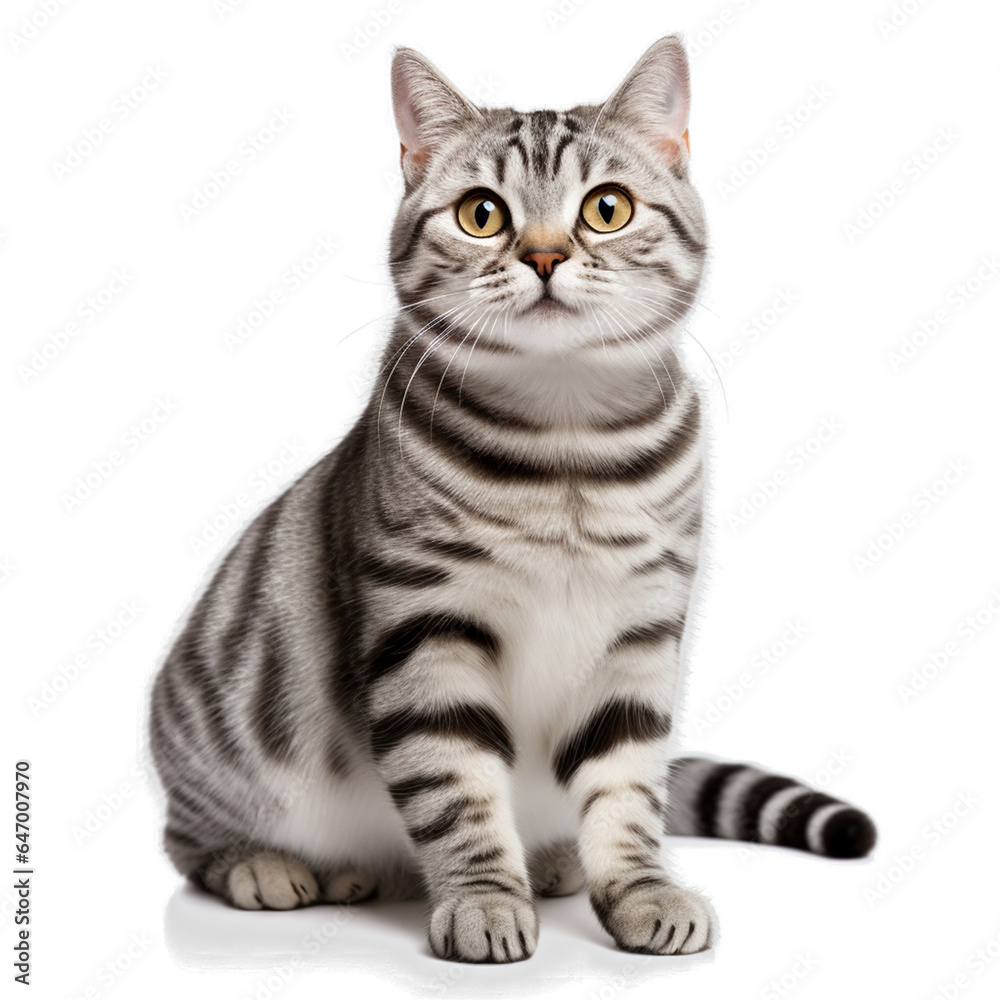saksorn99_American_Shorthair_cat_cute_smiling_whole_body_high_