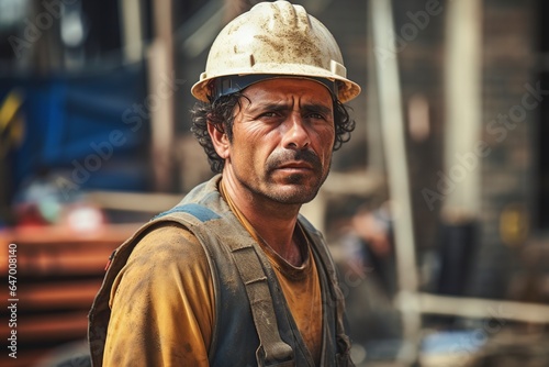Latin American worker at the construction site