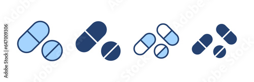 Pills icon vector. capsule icon. Drug sign and symbol