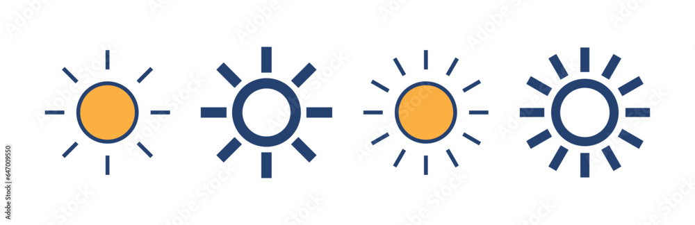 Sun icon vector. Brightness sign and symbol Sun icon vector. Brightness sign and symbol
