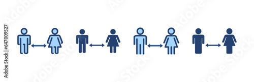 Social distancing vector. social distance sign and symbol. self quarantine sign