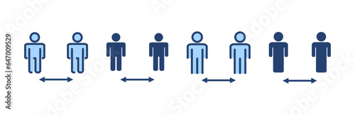 Social distance icon vector. social distancing sign and symbol. self quarantine sign
