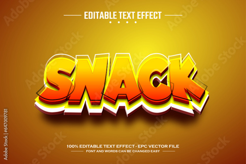 Snack 3D editable text effect template