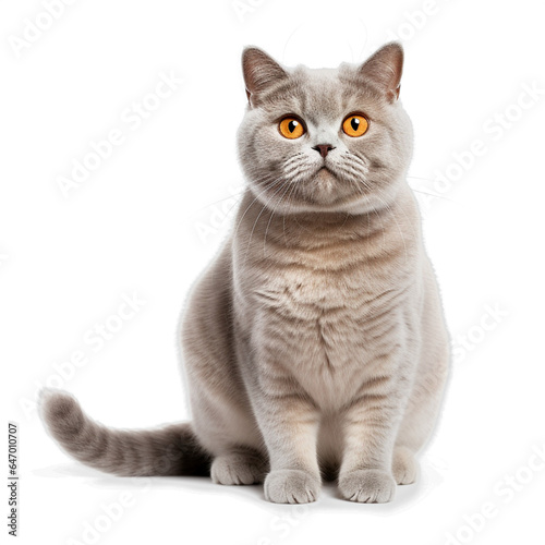 saksorn99_British_Shorthair_cat_cute_smiling_whole_body_high