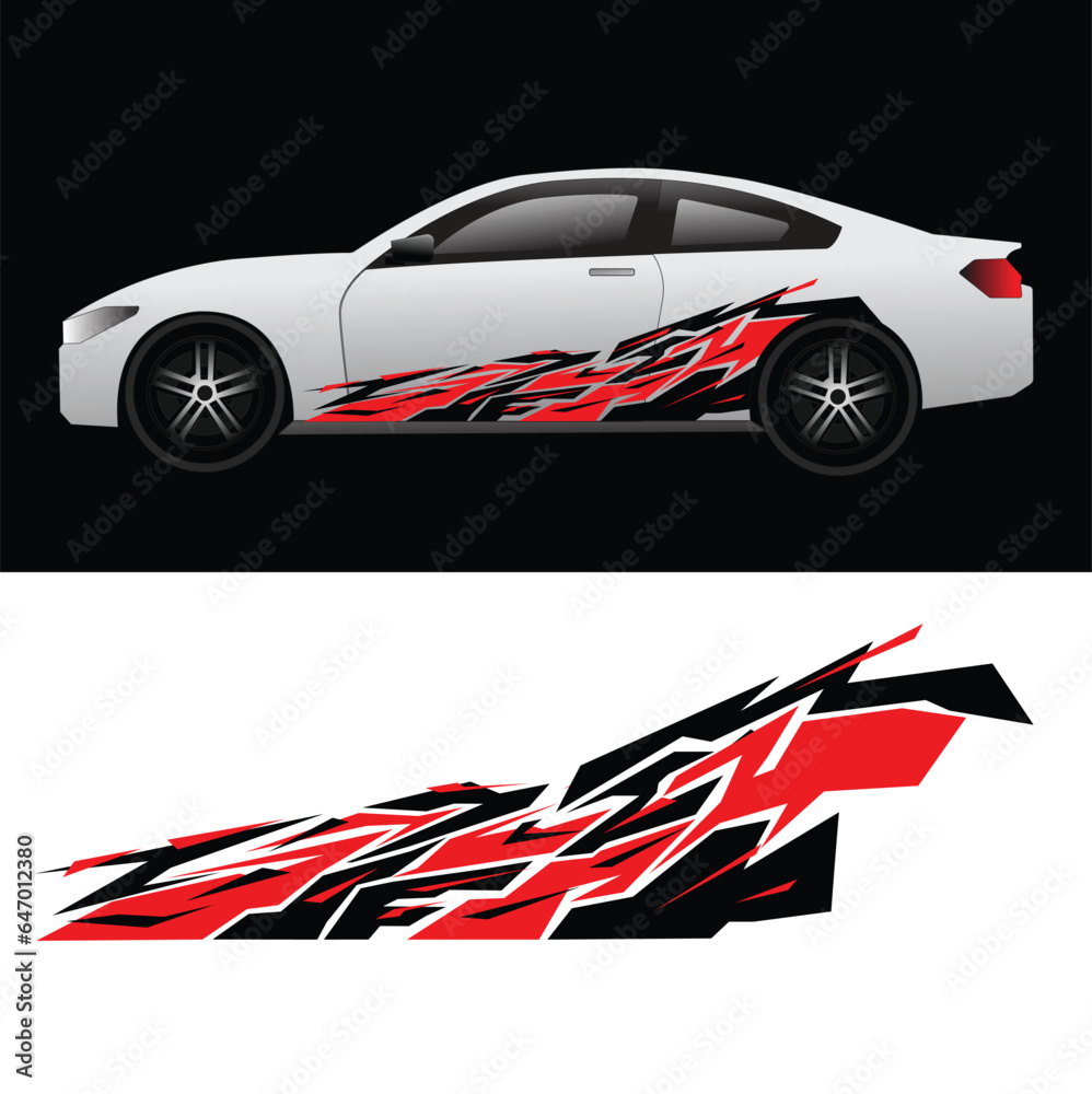 modern car wrapping sticker design vector. car body background stickers