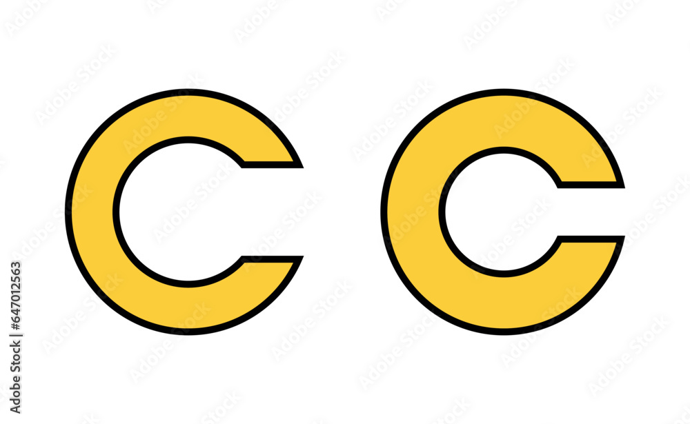 Copyright icon set for web and mobile app. copyright sign and symbol