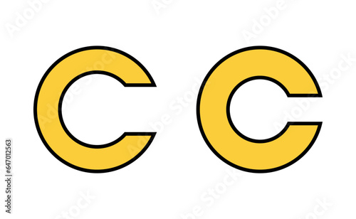 Copyright icon set for web and mobile app. copyright sign and symbol