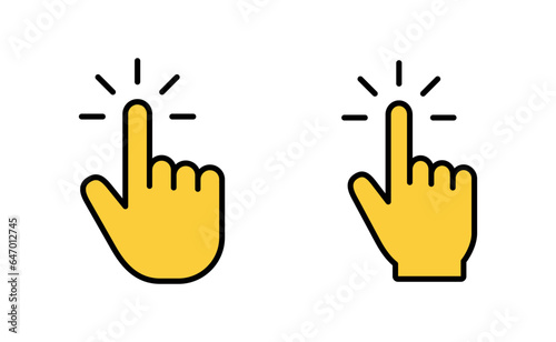 Hand cursor icon set for web and mobile app. cursor sign and symbol. hand cursor icon clik