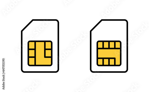 Sim card icon set for web and mobile app. dual sim card sign and symbol