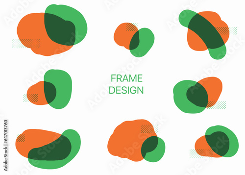 オレンジ色と緑色の抽象的な模様