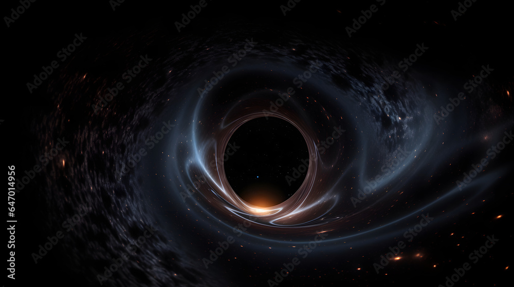 ブラックホール：光さえ逃れられない強力な重力領域 No.012  Black Hole A Region of Space-Time with Gravity So Strong That Not Even Light Can Escape Generative AI - obrazy, fototapety, plakaty 