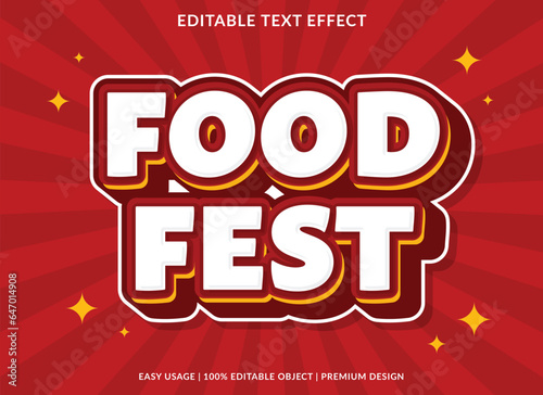 food fest text effect template design with 3d style use for business brand and logo