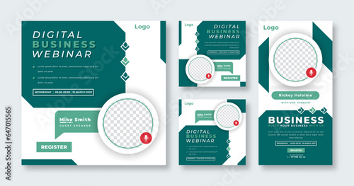 Webinar Digital Business Conference Social Media Post for Online Marketing Promotion Banner and Web Internet Ads Flyer