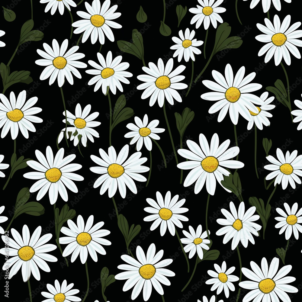 Book cover design with notebook cover with cheerful daisy print