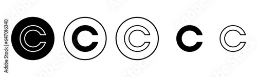 Copyright icon set illustration. copyright sign and symbol