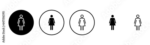 Female icon set illustration. woman sign and symbol