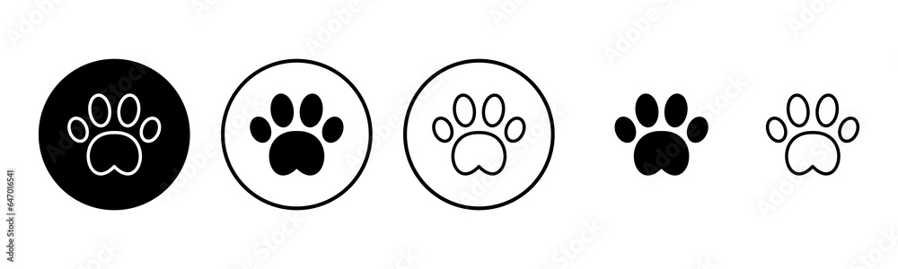 Paw icon set illustration. paw print sign and symbol. dog or cat paw Paw icon set illustration. paw print sign and symbol. dog or cat paw