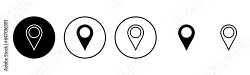 Pin icon set  illustration. Location sign and symbol. destination icon. map pin
