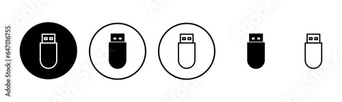 Usb icon set illustration. Flash disk sign and symbol. flash drive sign.