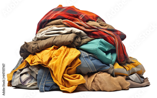 Pile of Dirty Clothes Isolated on Transparent Background 
