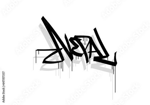 NEPAL country graffiti tag style