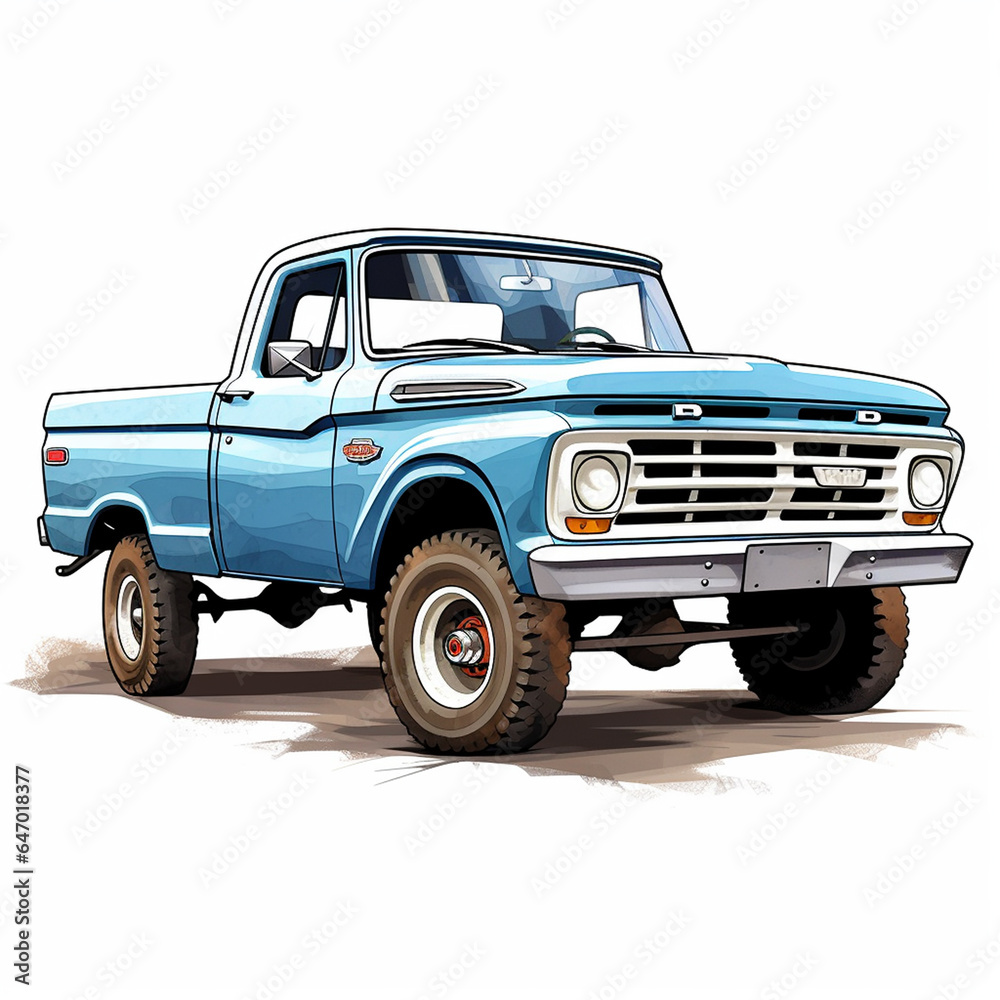 EPS pickup truck illustration with sharp edges