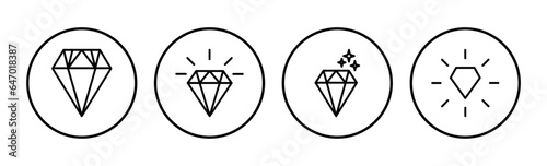 Diamond icon vector. gem icon. crystal stone