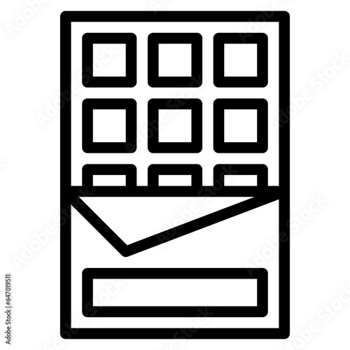 chocolate icon in line style isolated on transparent background. Fastfood icon, vector illustration for graphic design projects
