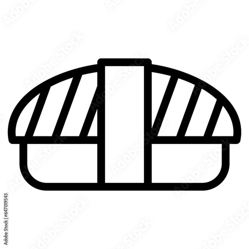 sushi icon in line style isolated on transparent background. Fastfood icon, vector illustration for graphic design projects