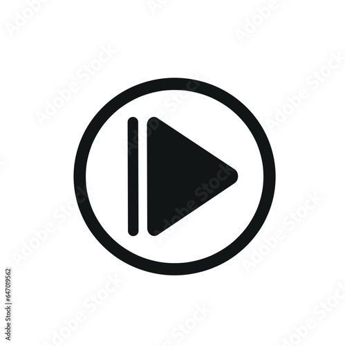 playback line icon, rewind to the right, sound magnification, highlighted on a white background, right direction icon, flat vector illustration