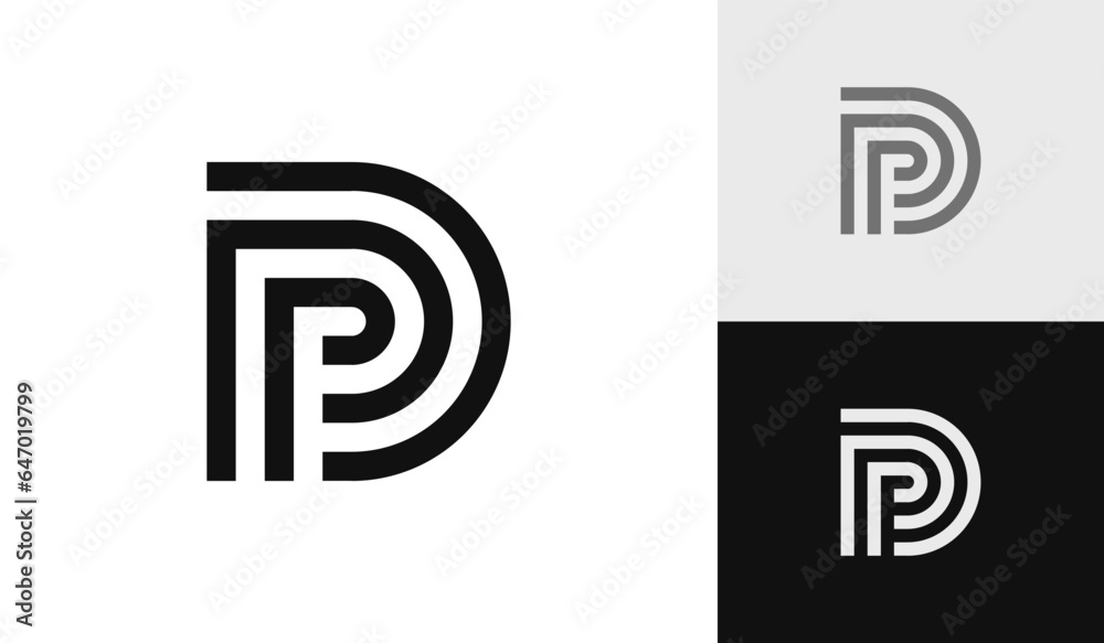 Letter DP initial monogram logo design
