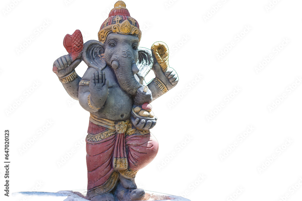 Statue of the god Ganesha isolated object, transparent background Statue of the god Ganesha isolated object, transparent background