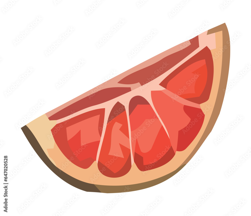 Juicy citrus slice symbolizes summer refreshment and health