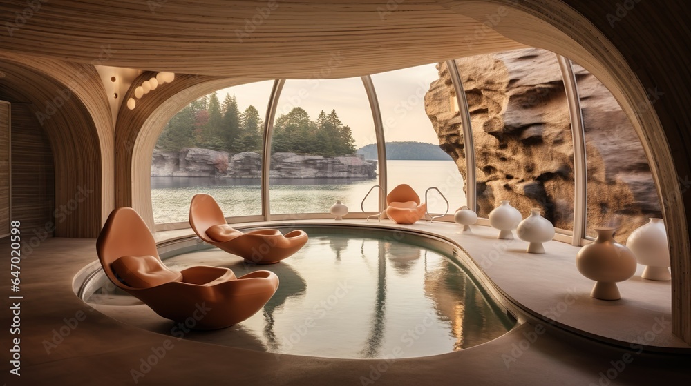 Fototapeta premium Hyperrealism Photography Modern Boat House Design