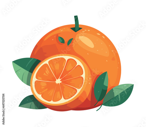 Juicy citrus fruit slice, fresh and healthy