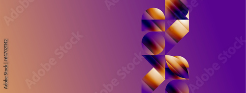 Serene gradient template. Circles and triangles mingle in minimalist perfection. Gentle fusion of forms and hues creates balanced yet captivating backdrop, embodying modern sophistication