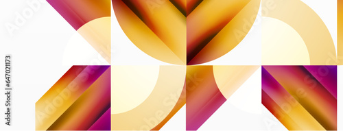 Minimalist marvel - squares and circles unite in harmonious geometry. Muted tones weave serene backdrop where structured tiles form dance of timeless elegance, epitomizing modern simplicity