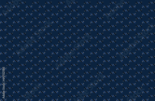 Abstract geometric seamless pattern with 3D helix design in dark blue n gray on blue background.Vector illustration.For masculine shirt lady dress textile cover wallpaper all over print 