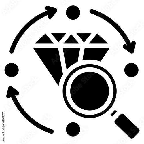 Value Stream Analysis Glyph Icon